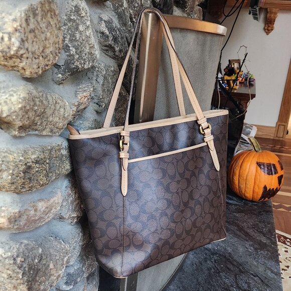 COACH K1321-F28365 Peyton Signature Zip Top Tote Bag - Picture 11 of 15